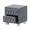 FONTOI Elegant Velvet Nightstand with 2 Drawers and Crystal Handle, Storage Bedside Table for Bedroom, Living Room, Grey, 18.1"*20"*18.1" - 4 of 4