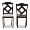 Set of 2 Ruth Modern And Contemporary Fabric Upholstered Dining Chairs - Baxton Studio: Geometric Back Design - 2 of 4