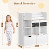 Garvee Kids Wooden Bookshelf with 4 Drawers 47 Inch Tall White Children Bookcase Storage Organizer, White - 2 of 4