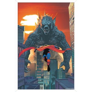 Trends International Justice League vs. Godzilla vs. Kong - Superman & Godzilla Framed Wall Poster Prints - 1 of 4