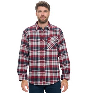 Ashford & Brooks Mens Flannel Button Down Plaid Long Sleeve Casual Shirt - 1 of 4