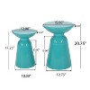 Kumasinova 17.2"/20.7"Outdoor Side Tables with Flared Design,Set of 2,Powder-Coated Iron Patio End Tables,Sleek Accent Side Tables for Poolside,Black - 2 of 4