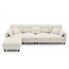 YOOCOZZ L-Shaped Chenille Sectional Sofa with Removable Ottoman, Center Stitching Design and 5 Pillows - 2 of 4