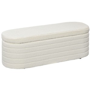 NicBex Storage Ottoman Bench for Bedroom,Storage Bench with Wood Frame,Ottoman for Living Room, Bedroom, Entryway,White - 1 of 4