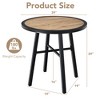 Costway 29'' Patio Round Bistro Metal Table Wood-Like Top Garden Deck Backyard - 4 of 4