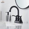 CASAINC 4 in. Centerset Double Handle Bathroom Faucet with 360° Swivel Spout, Stainless Steel Pop-up Drain in Oil Rubbed Bronze - 2 of 4