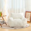 Lyngins Oversized Bean Bag Chair with Armrests, Corduroy Lazy Chair, Ergonomic Accent Chair, Floor Sofa Chair, Cozy Fluffy Single Cloud Mini Couch - 2 of 4