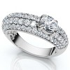 Pompeii3 1 1/2Ct Pave Kimberly Diamond Anniversary Ring 14k Gold or Platinum Lab Created - 3 of 4