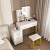 VYNXARIA Makeup Vanity with 5 Drawers with Sturdy Metal Leg and Metal Chair Dressing Table for Bedroom Dressing Room (White) - 2 of 4