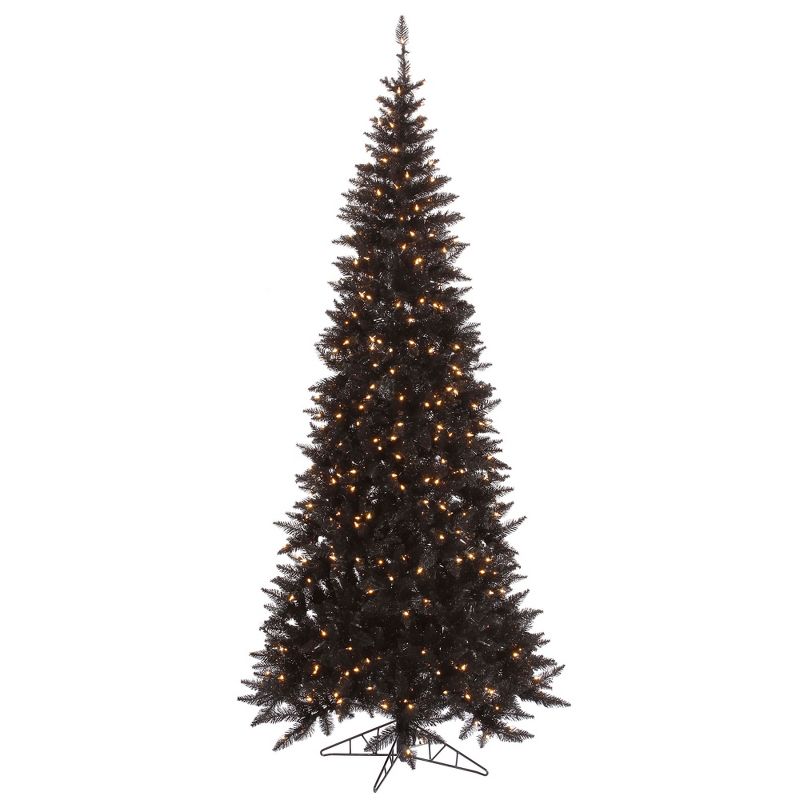 Vickerman Black Fir Slim Artificial Christmas Tree, 1 of 4