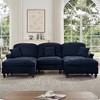 Modular U-Shaped Sectional Sofa with Flared Arms, Removable Ruffles Pleats Skirts & Movable Ottomans, Upholstered Chenille Deep Seat Cloud Sofa - 3 of 4