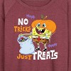 Women's - SpongeBob SquarePants - No Tricks Just Treats Lightweight French Terry Wide Neck Long Sleeve Shirt - 2 of 4