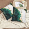 Emerald Green Gold Marble Throw Pillow Covers 18x18 in Set of 2 - 3 of 3