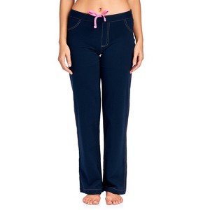 Casual Nights Women's 100% Cotton Contrast Stitch Pajama Sleep Pants - 1 of 4