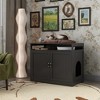 GustoWave Designer Cat Washroom, Storage Bench Cat Litter Box Enclosure Furniture Box House with Table, Spacious Storage - 4 of 4