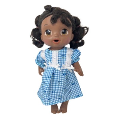 Doll Clothes Superstore Handmade Blue Checks and Cherries Nightgown for 14 Inch Baby Alive Dolls