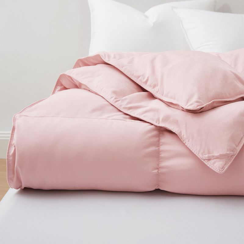 Peace Nest Medium Warmth Feather and Down Duvet Comforter Insert in Pink, 3 of 6