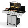 Captiva Designs 4-Burner Propane BBQ Grill with Side Burner &Porcelain-Enameled Grates - 42,000 BTU - 2 of 4