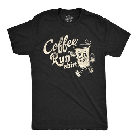 Мужские футболки Crazy Dog T-Shirts, Inc. Mens Funny T Shirts Coffee Run Shirt Sarcastic Caffeine Lovers Graphic Novelty Tee for Men - Crazy Dog Men's T Shirt For Coffee Lovers Black L