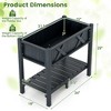 Tangkula HIPS Raised Garden Bed Poly Wood Elevated Planter Box w/ Legs & Storage Shelf - 3 of 4