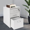 YIYIBYUS 3-Drawer Vertical File Cabinet, Metal Mobile File Cabinet with Lock and Wheels - 2 of 4