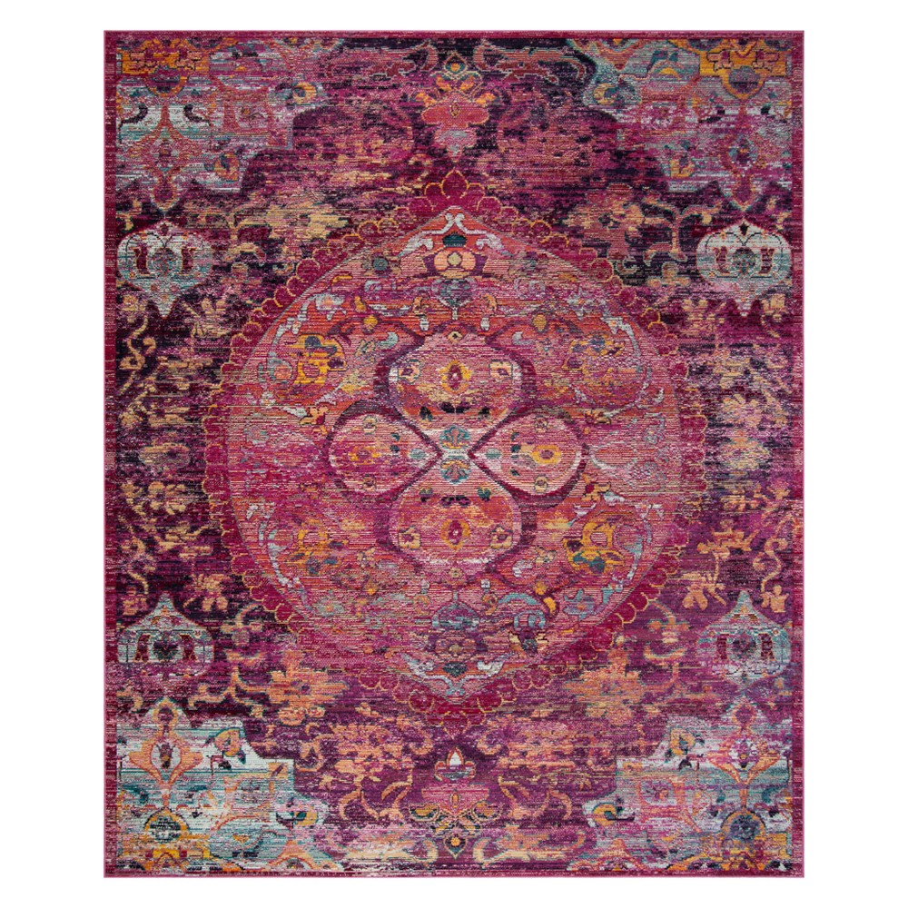 Fuchsia/Purple Medallion Loomed Accent Rug 3'x5' - Safavieh