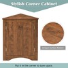 QingMoon Triangle Bathroom Storage Cabinet, Freestanding Floor Corner Cabinet with Doors and Adjustable Shelves for Bathroom, Living Room - 4 of 4