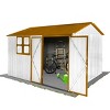 Metal Metal garden sheds 10ftx8ft outdoor storage sheds with window White+Coffee - 4 of 4