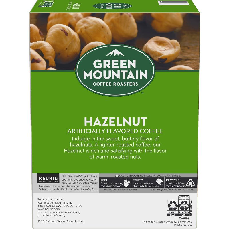 24ct Green Mountain Coffee Hazelnut Keurig K-Cup Coffee Pods Flavored Coffee Light Roast, 6 of 8