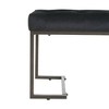 Kumasinova Modern Button Tufted Ottoman Bench, Upholstered Bed Bench with Diamond Stitch, Iron Frame & Polished Metal Legs, Versatile Foot Stool - 3 of 4