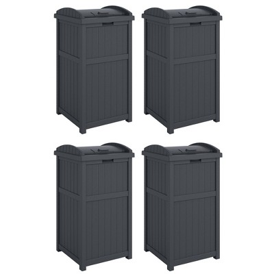 Suncast Metal Indoor Trash Can - 30 Gallon Black PC Lid / Silver