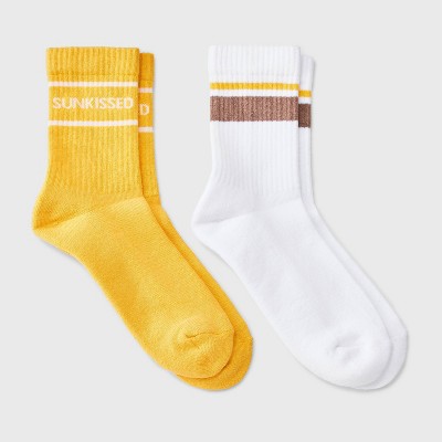 Women’s Cushioned Ribbed 2pk Mid Crew Socks – 4-10