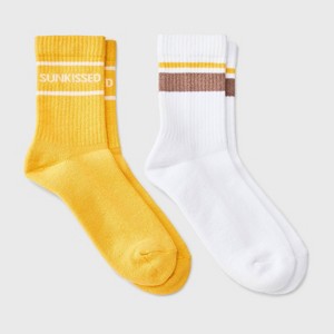Women’s Cushioned Ribbed 2pk Mid Crew Socks – 4-10 - 1 of 3
