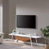 Sailboat Shaped TV Stand,MDF Wood Media Console Table With Drawer And Metal Support,Storage Cabinet For Living Room Office-Cuddlewood - 3 of 4
