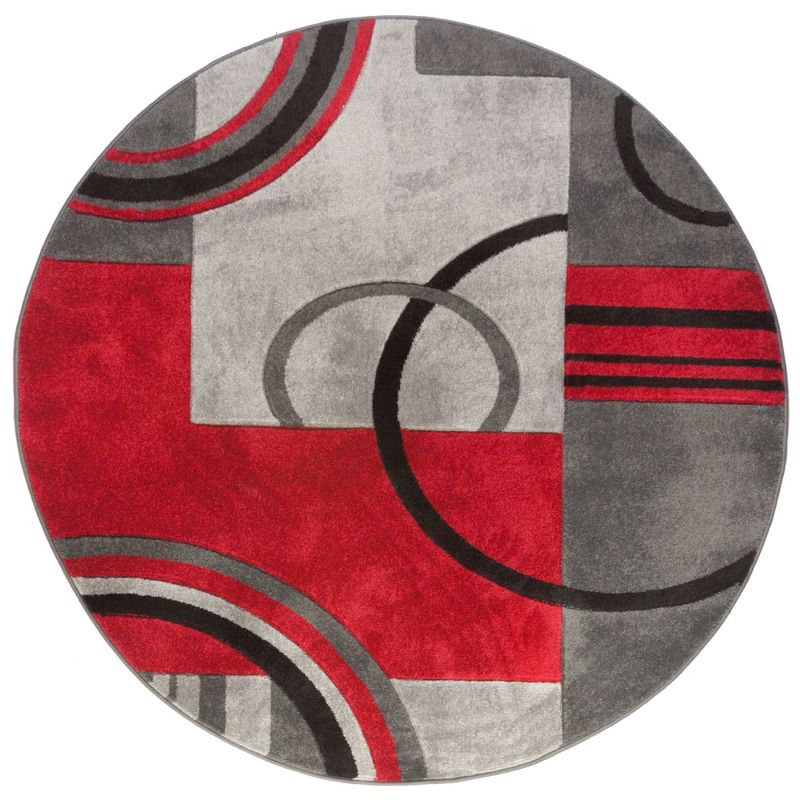 Echo Shapes Circles Modern Geometric Comfy Casual Hand Carved Abstract Contemporary Thick Soft Area Rug, 1 of 6