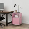 Fortune Candy 25.39'' Tall 1 Door Modular Design Metal Nightstand, Brown (Pink) - 4 of 4