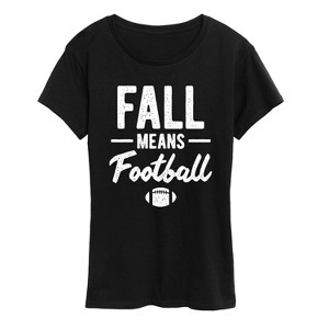 Women's - Instant Message - Fall Means Football Short Sleeve Graphic T-Shirt - 1 of 4