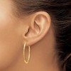 Black Bow Jewelry 2mm x 34mm 14k Yellow Gold Satin Diamond-Cut Endless Hoop Earrings - 3 of 4