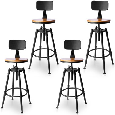 SUGIFT 4 Piece Adjustable Barstool Set  Durable Steel Frame Kitchen Stools
