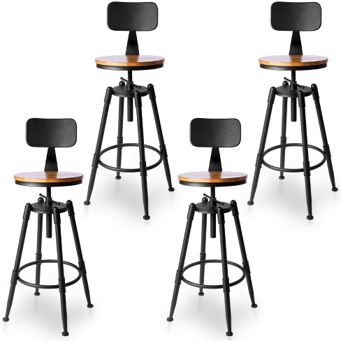 Sugift 4 Piece Adjustable Barstool Set Durable Steel Frame Kitchen Stools Target