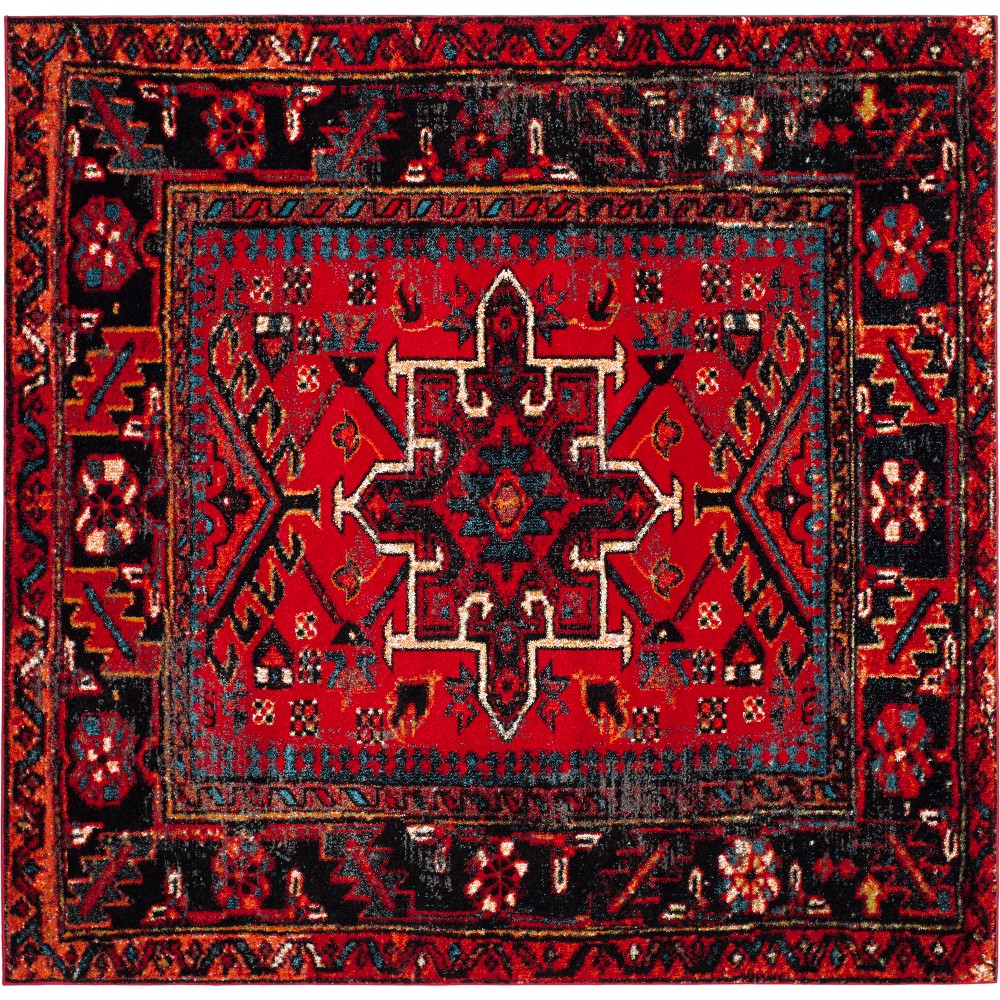 5'x5' Square Corinth Rug Red/Multi Square - Safavieh