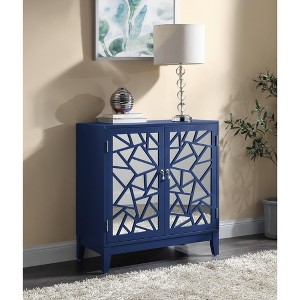 ORRD Modern Blue Console Table with Mirror Doors, 2-Door Storage Cabinet for Entryway, Living Room & Hallway, Farmhouse Accent Cabinet - 1 of 4