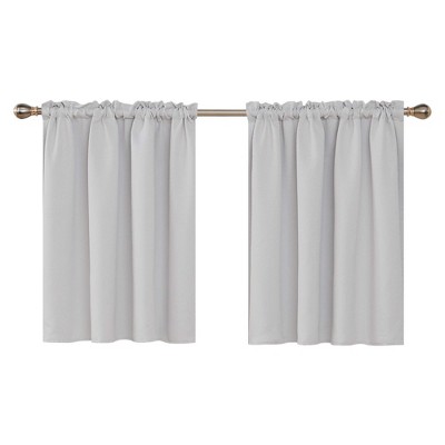 Deconovo Rod Pocket Solid Window Valance Curtains (2 Panels, Light Filtering, OEKO-TEX Certified)