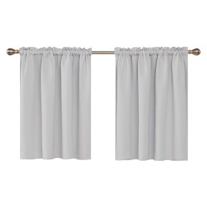 Deconovo Rod Pocket Solid Window Valance Curtains (2 Panels, Light Filtering, OEKO-TEX Certified) - 1 of 4