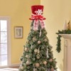 Aoibox Christmas Tree Topper Red Sequin Top Hat with Bowknot Snowflake Candy Canes Artificial Spruce 8 Inch 1 Piece Holiday Decor - 2 of 4