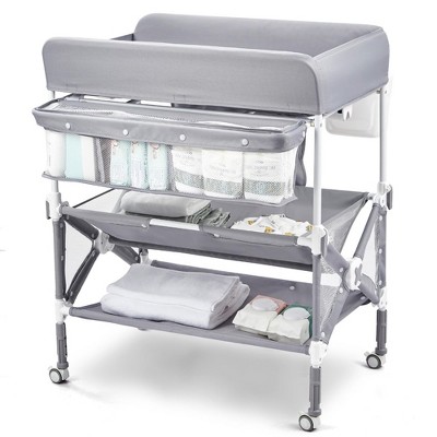 Portable Baby Changing Table, Foldable Diaper Change Table with Wheels