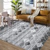 Geometric Runner Rug, Washable Low Pile Carpet with Non-Slip Backing, Stain Resistant Floor Cover for Hallway Kitchen - 2 of 4