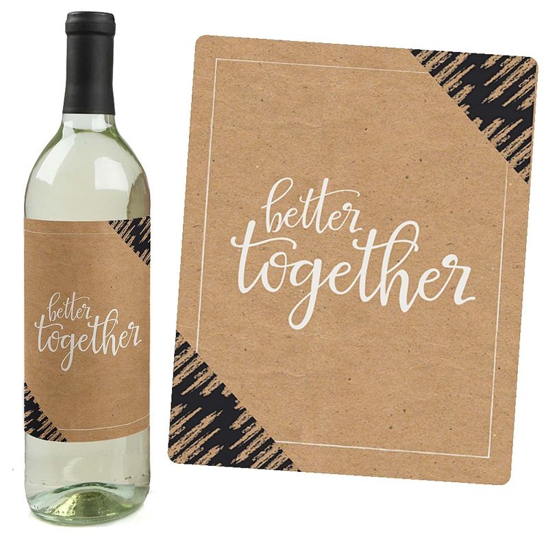 Big Dot of Happiness Better Together - Wedding Decorations for Women and Men - Wine Bottle Label Stickers - Set of 4, 5 of 9