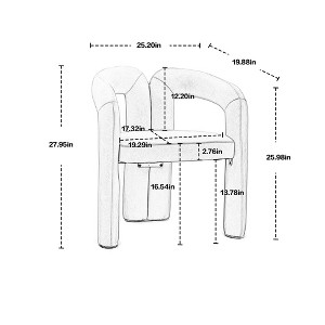 Gulches Set of 2 Contemporary Pink Velvet Accent Dining Chairs - Barrel Side Chairs with Curved Back & Elephant Feet, Welded Steel Frame - 1 of 4