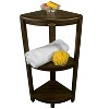 DecoTeak® SnazzyCorner® 33" Teak Wood 3-Tier Corner Shelf in Woodland Brown Finish - 2 of 4